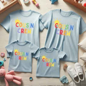 Cousin Crew Summer Matching Sky Blue T-Shirts Holiday Collection - holiday outfits clearance