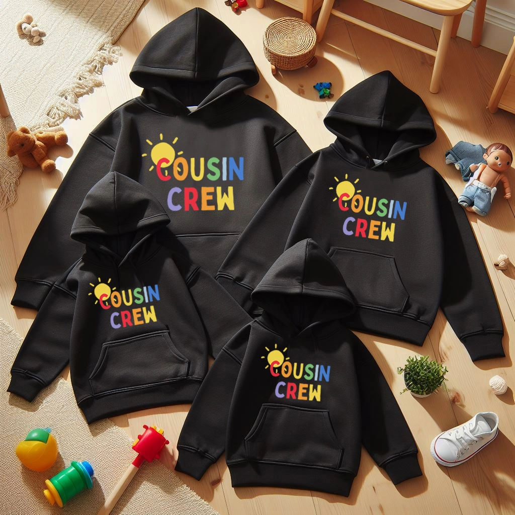 Cousin Crew Sun Matching Black Hoodies Holiday Collection - holiday outfits clearance