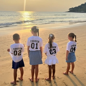 Cousin Squad Number Tees- White Holiday Collection - holiday outfits clearance