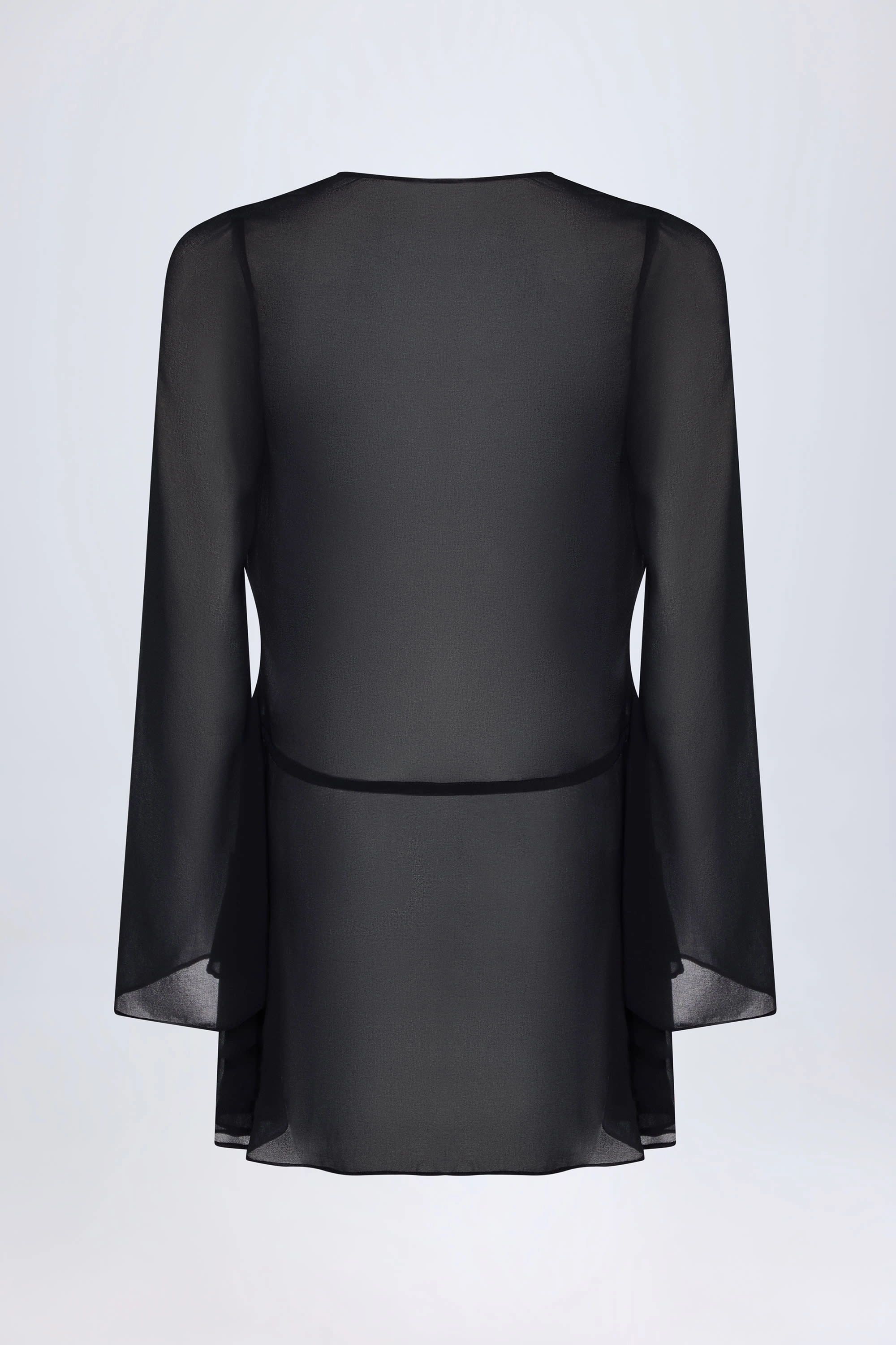 Cowl-Neck Mini Dress in Black