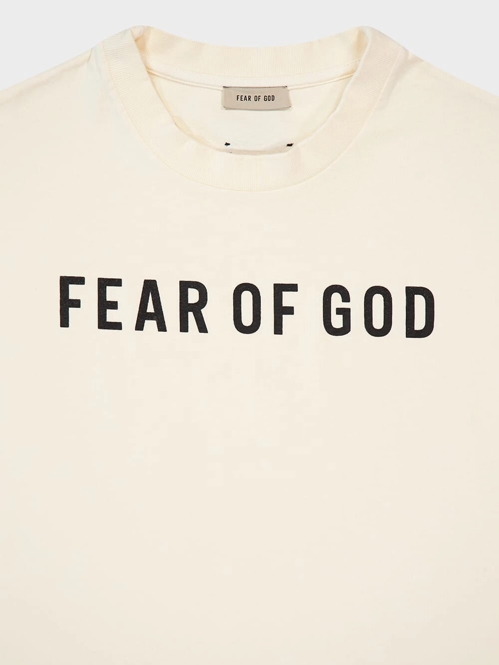 Cream Cotton Logo Print T-Shirt