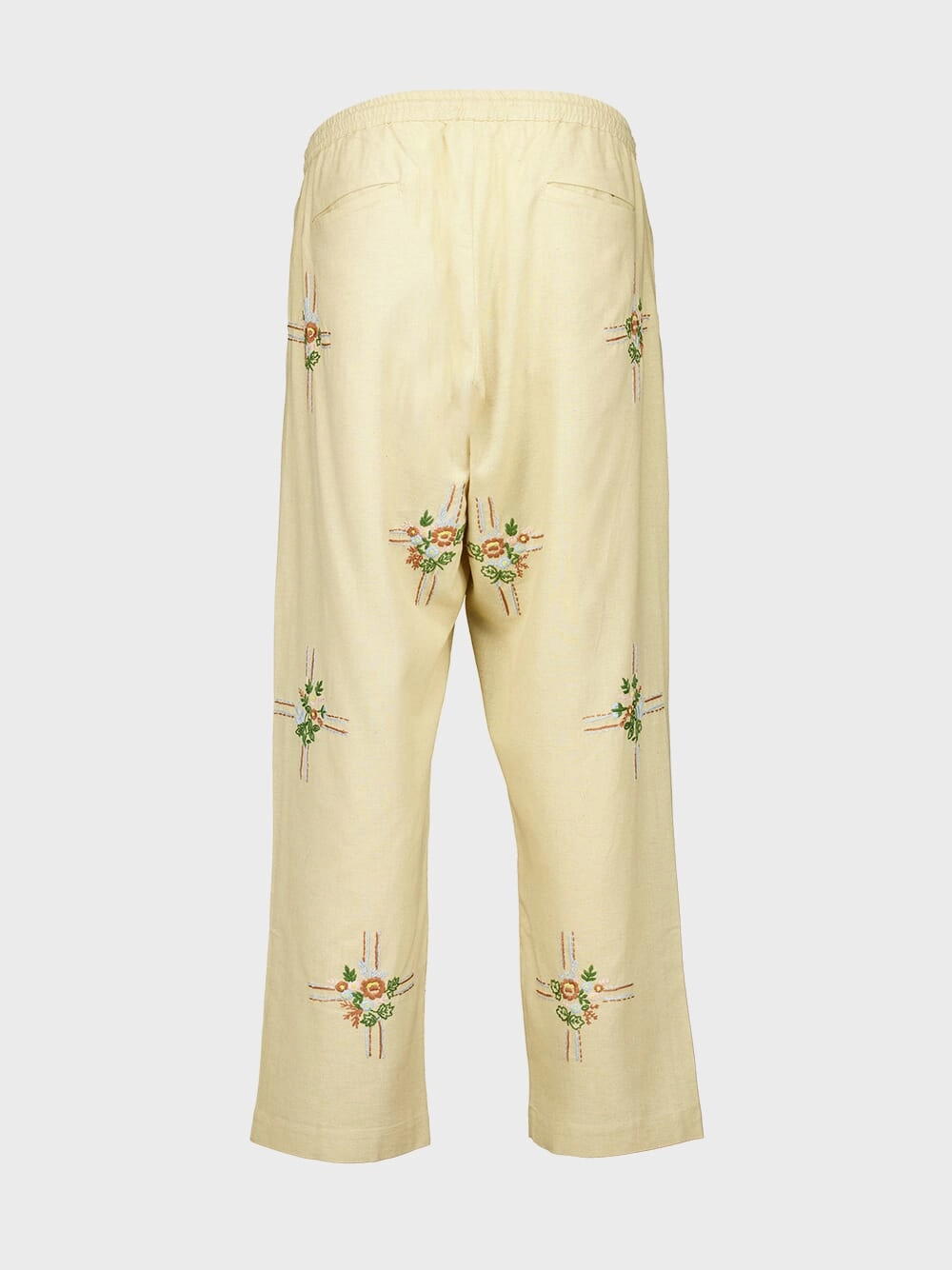 Cream Embroidered Cabin Trousers