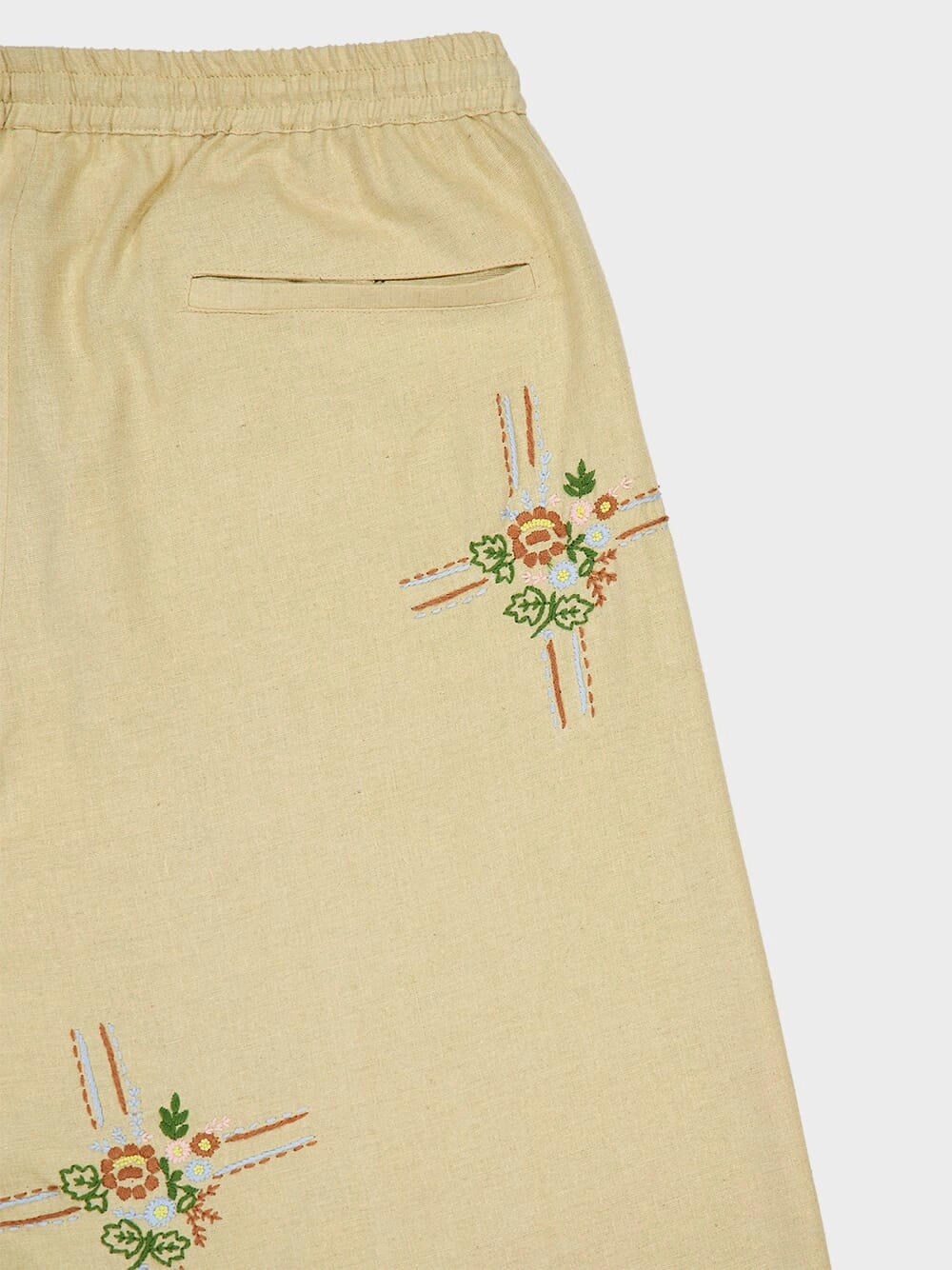 Cream Embroidered Cabin Trousers