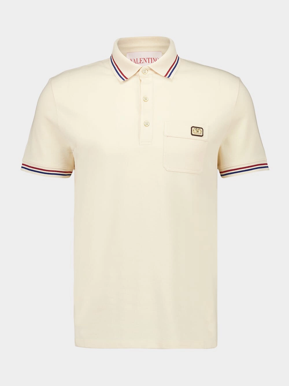 Cream Embroidered Dreamatic Cotton Polo Shirt Tops Mens - men's t-shirts outlet