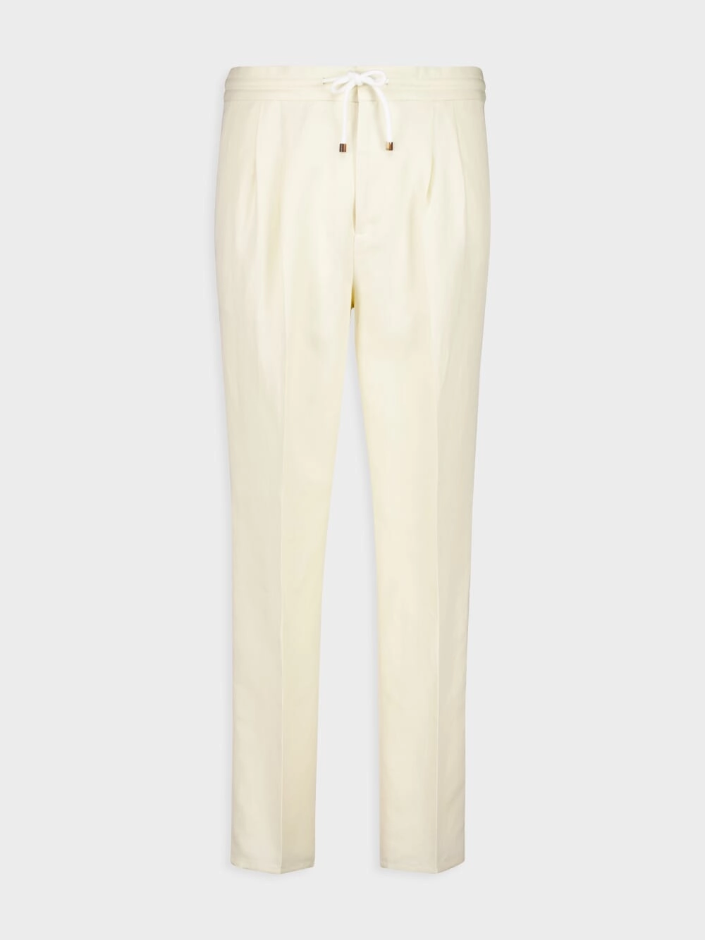 Cream Linen-Cotton Drawstring Pants Bottoms Mens - cheap mens shorts online