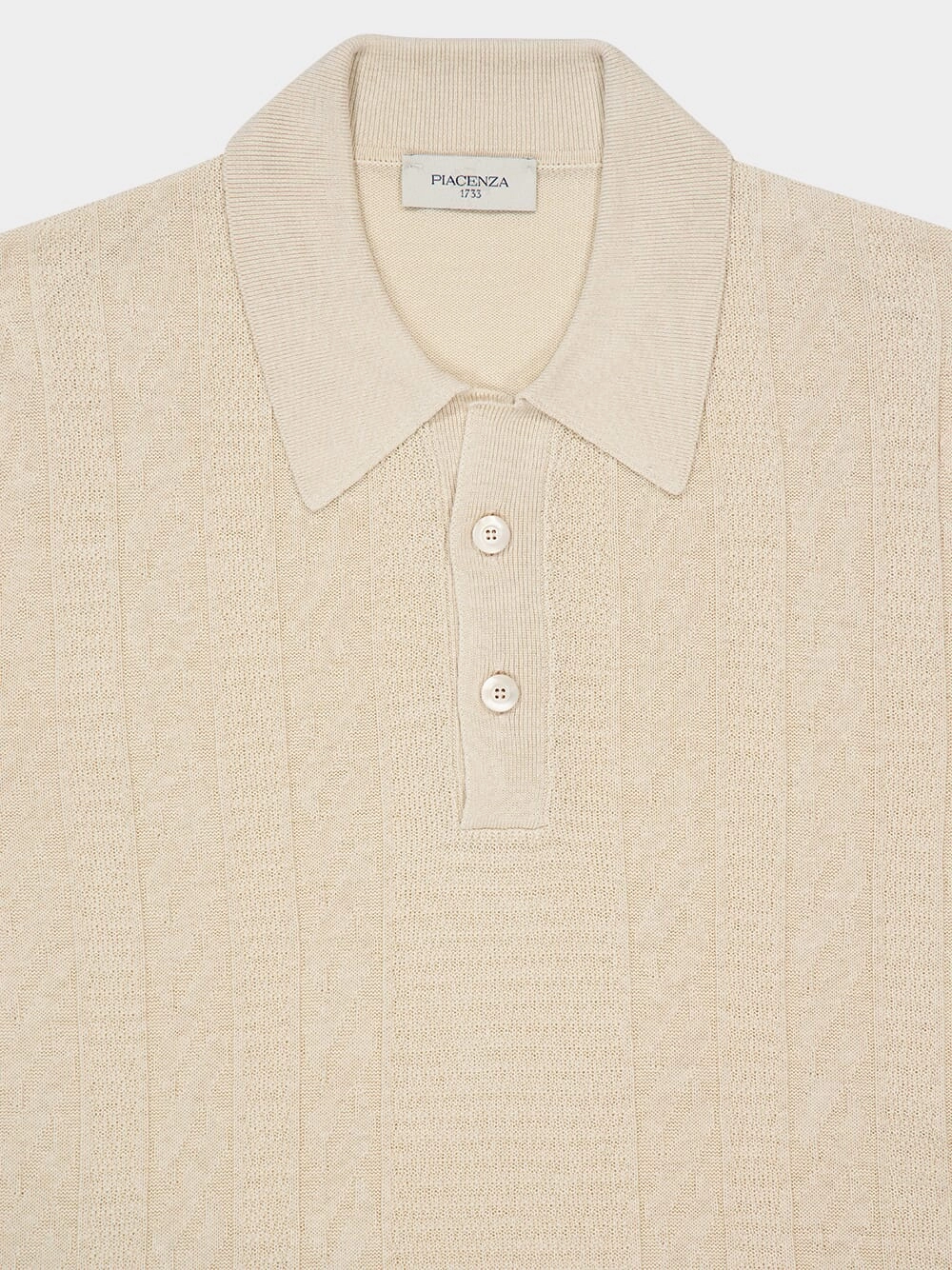 Cream Silk-Linen Polo Shirt
