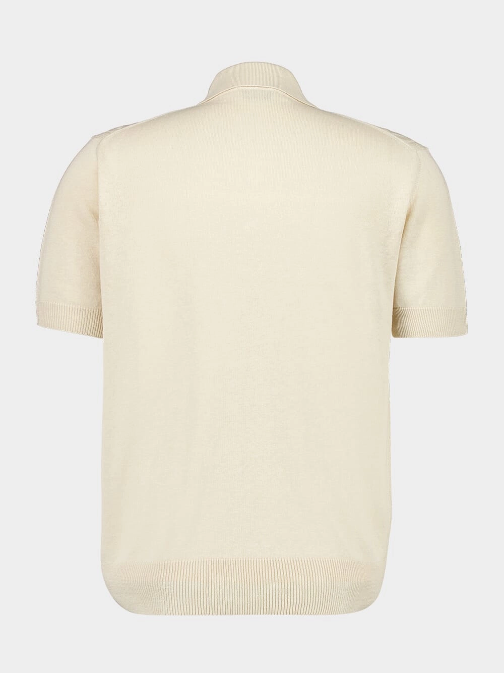 Cream Silk-Linen Polo Shirt