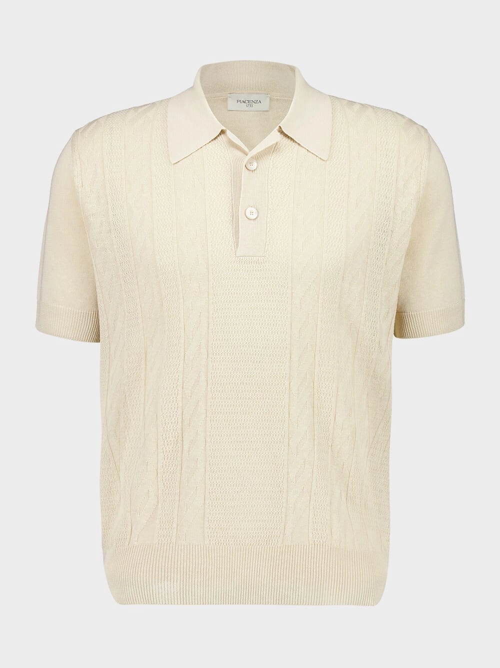 Cream Silk-Linen Polo Shirt Tops Mens - men's t-shirts outlet