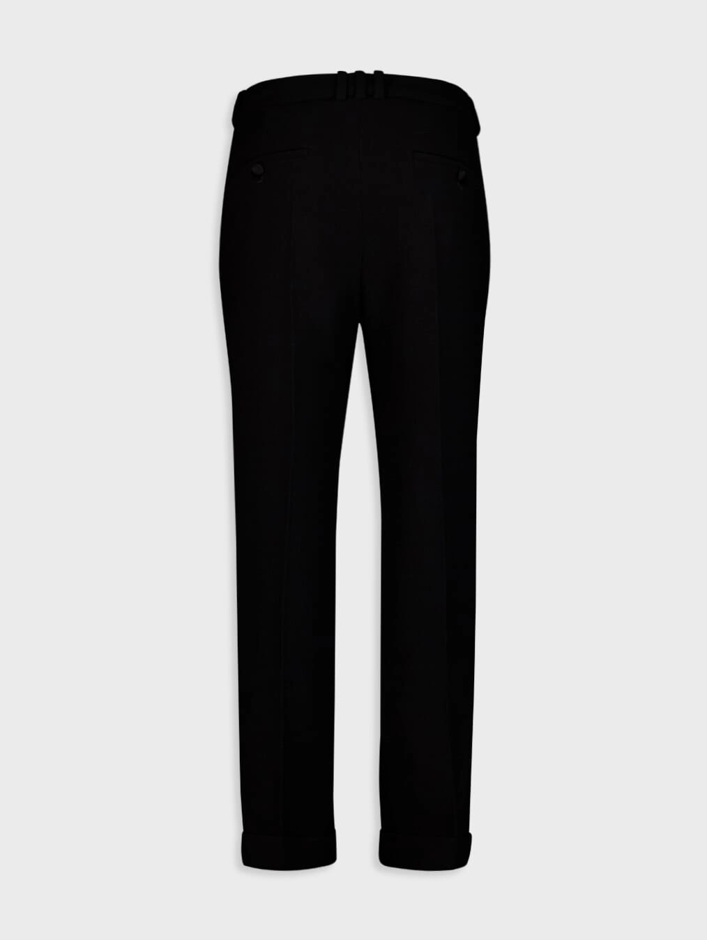 Crepe Straight-Cut Wool Trousers