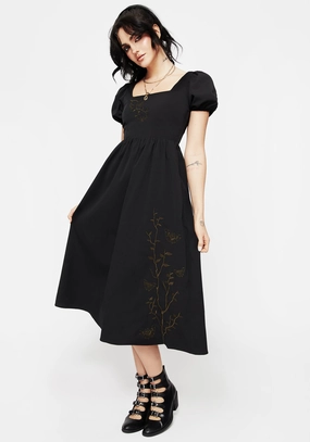 Cressida Moth Embroidered Midi Dress Dresses Womens - women's dresses clearance