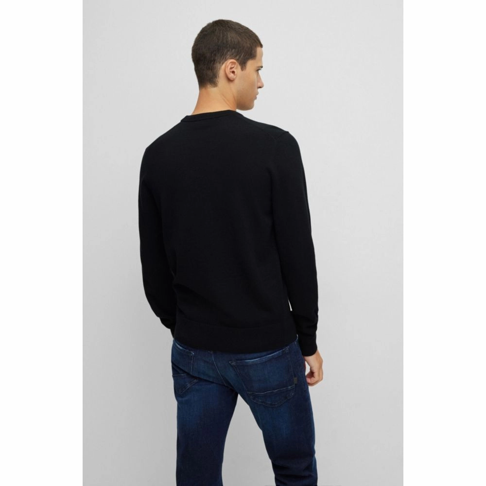 Crew-neck sweater in cotton and cashmere with logo