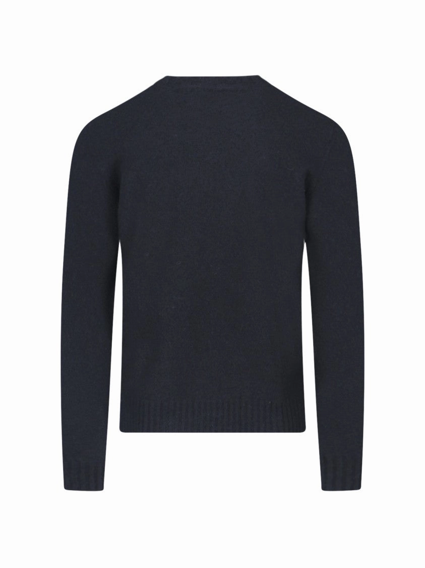 Crewneck Sweater With Ribbed Finish