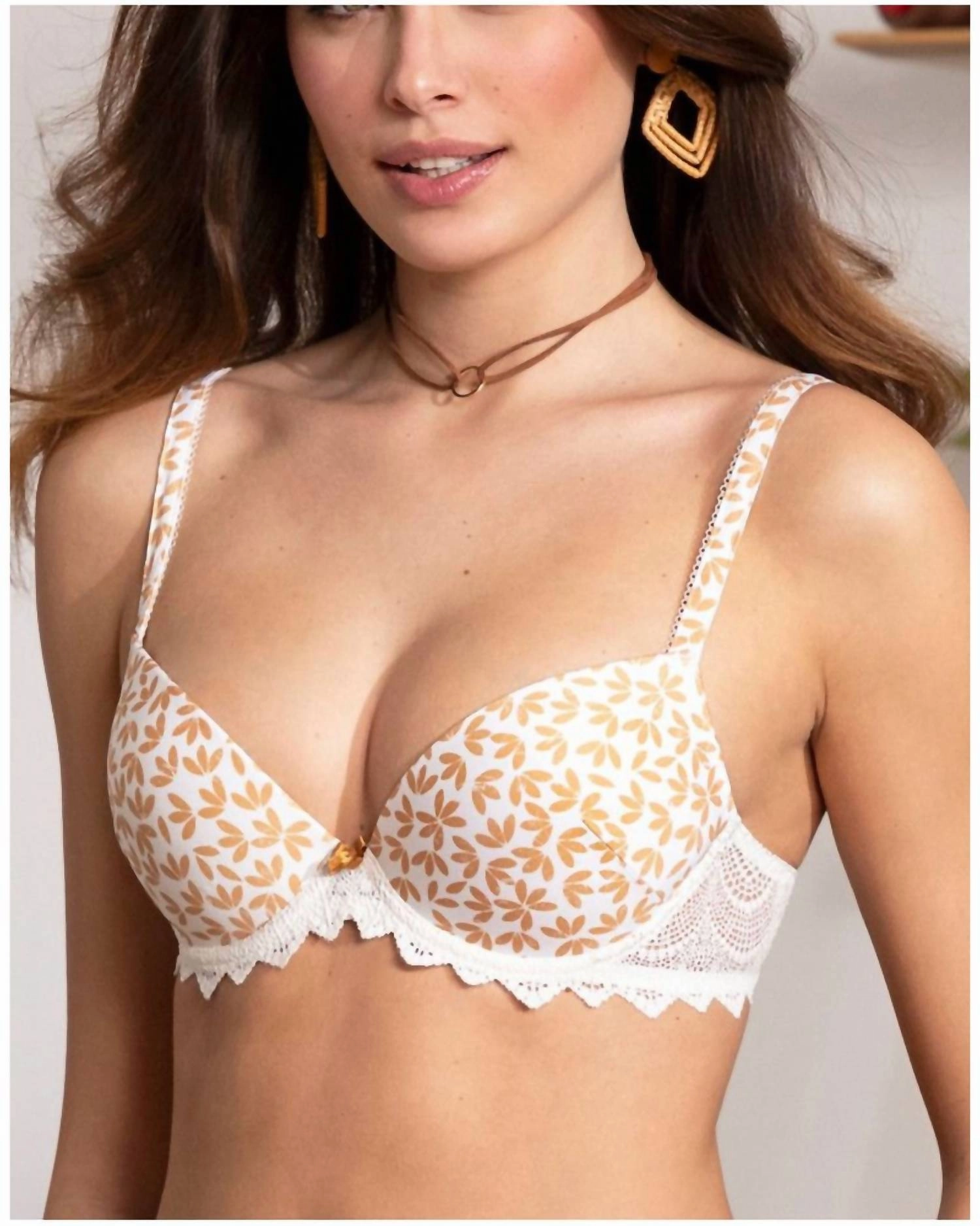 Crochet Boheme Contour Bra In Camel Boheme