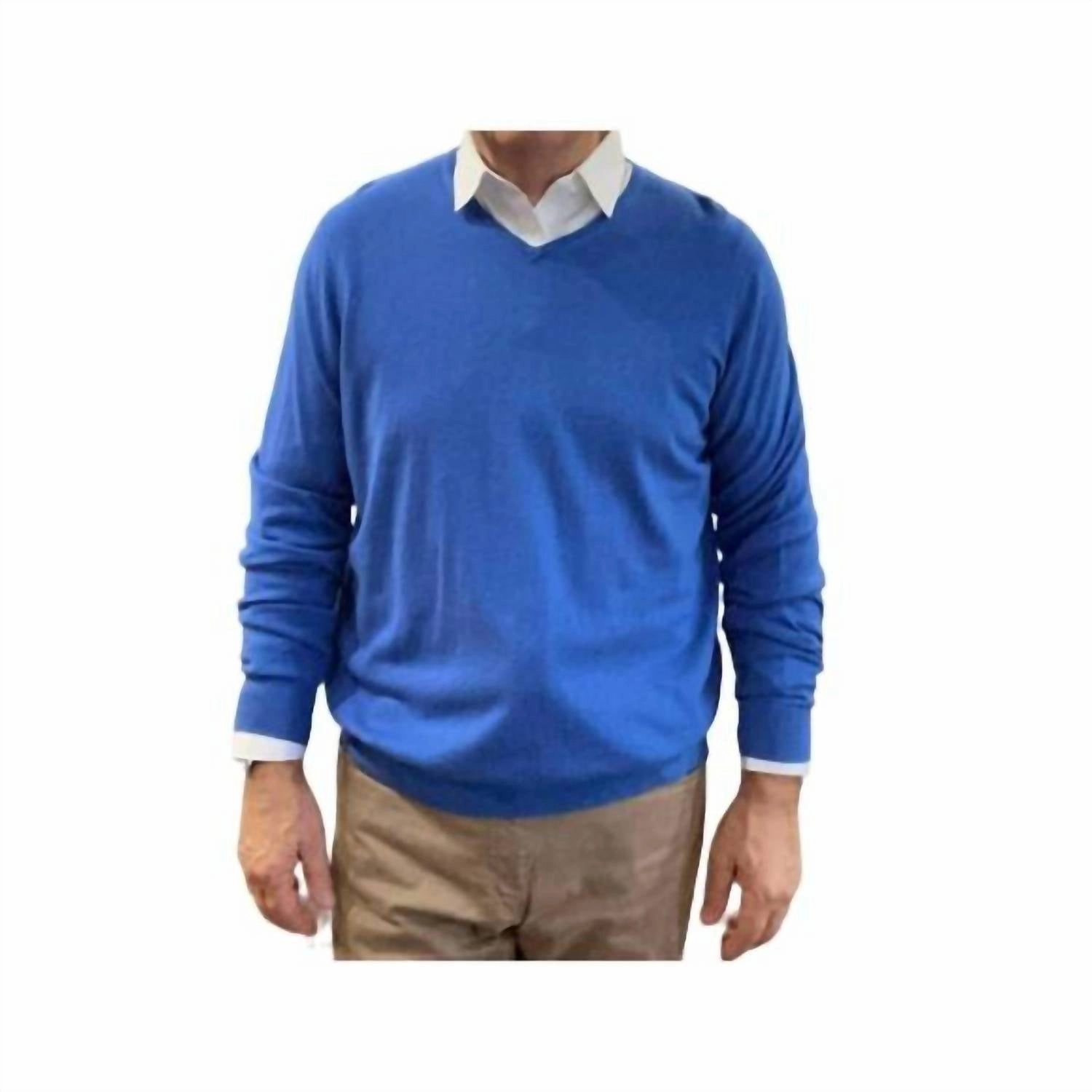 Cromford Long Sleeve V-Neck In Malibu chunky knit discount