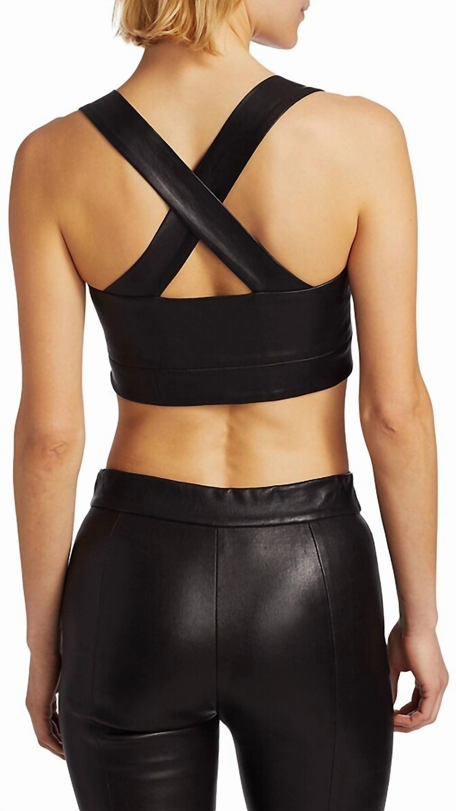 Cross Back Bra Top In Black