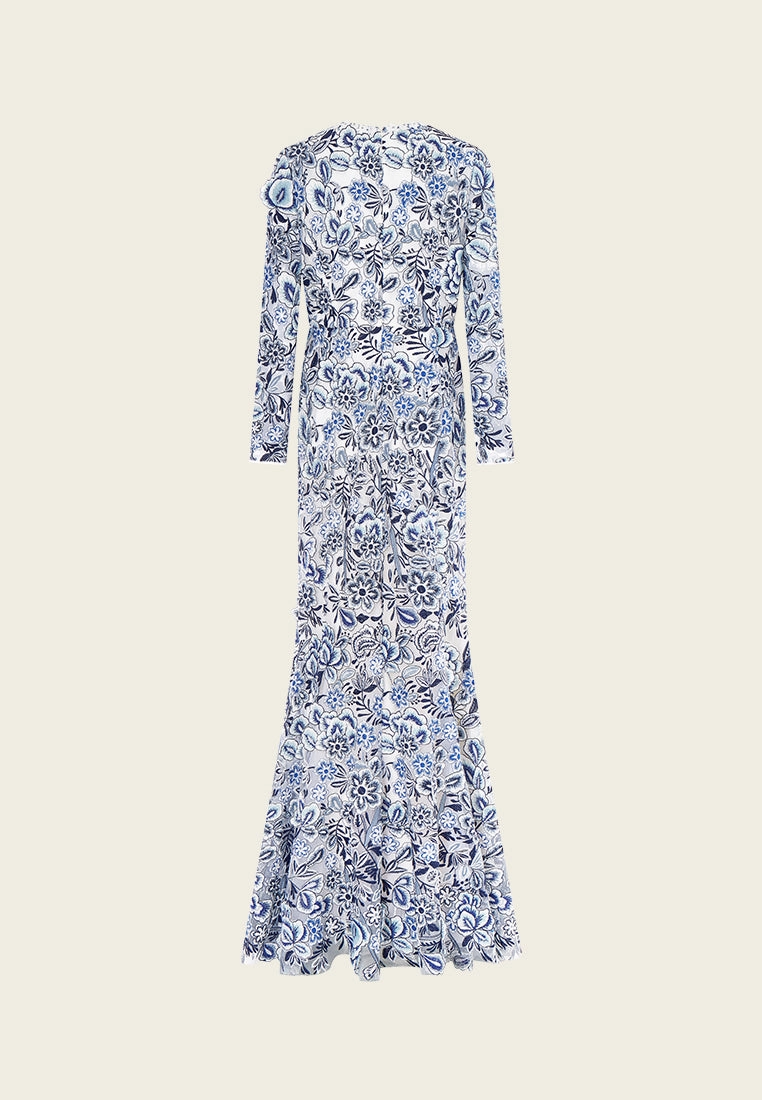 Crystal-detail 3D Flower Lace Dress