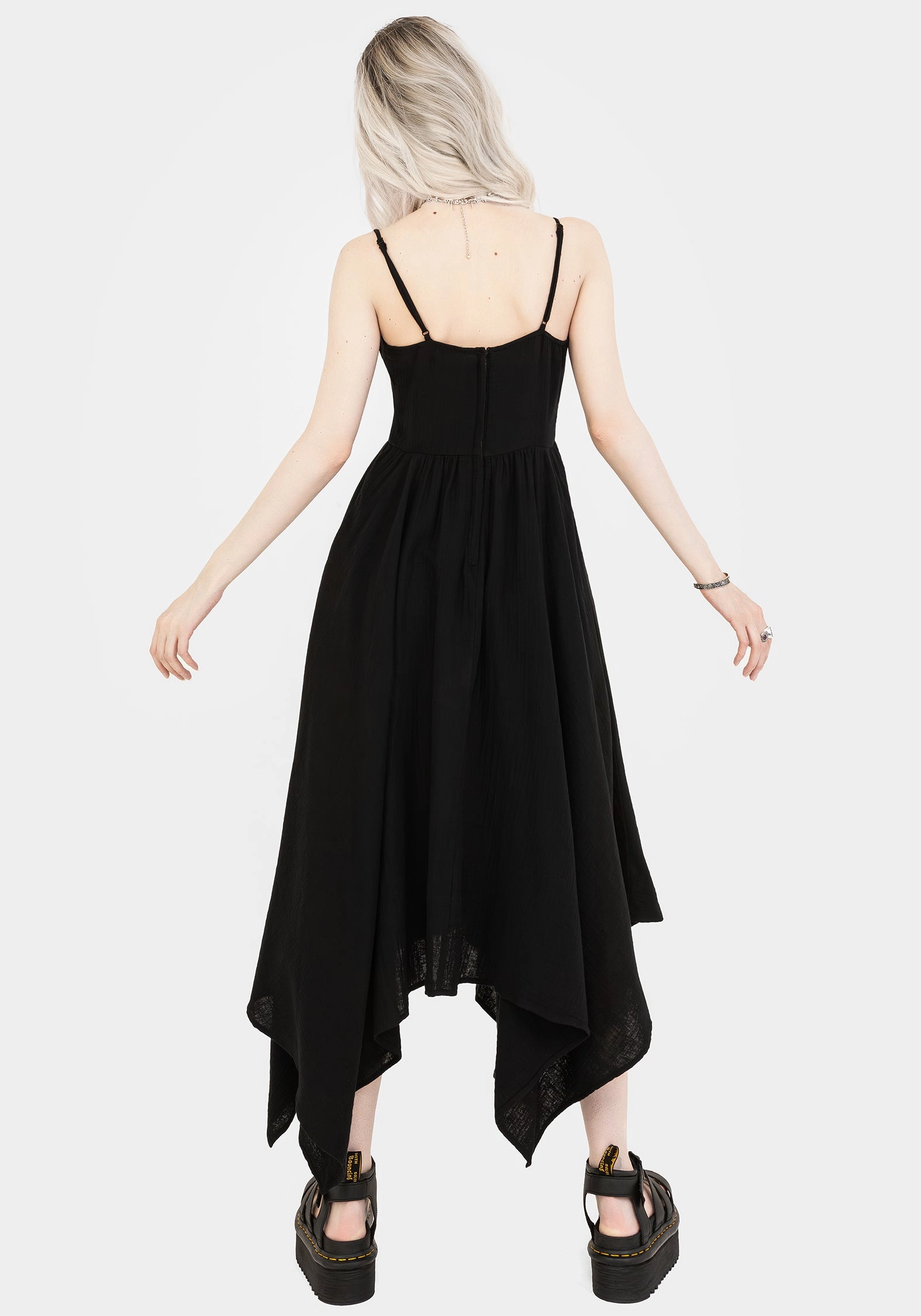 Damara Embroidered Cotton Hanky Hem Midaxi Dress