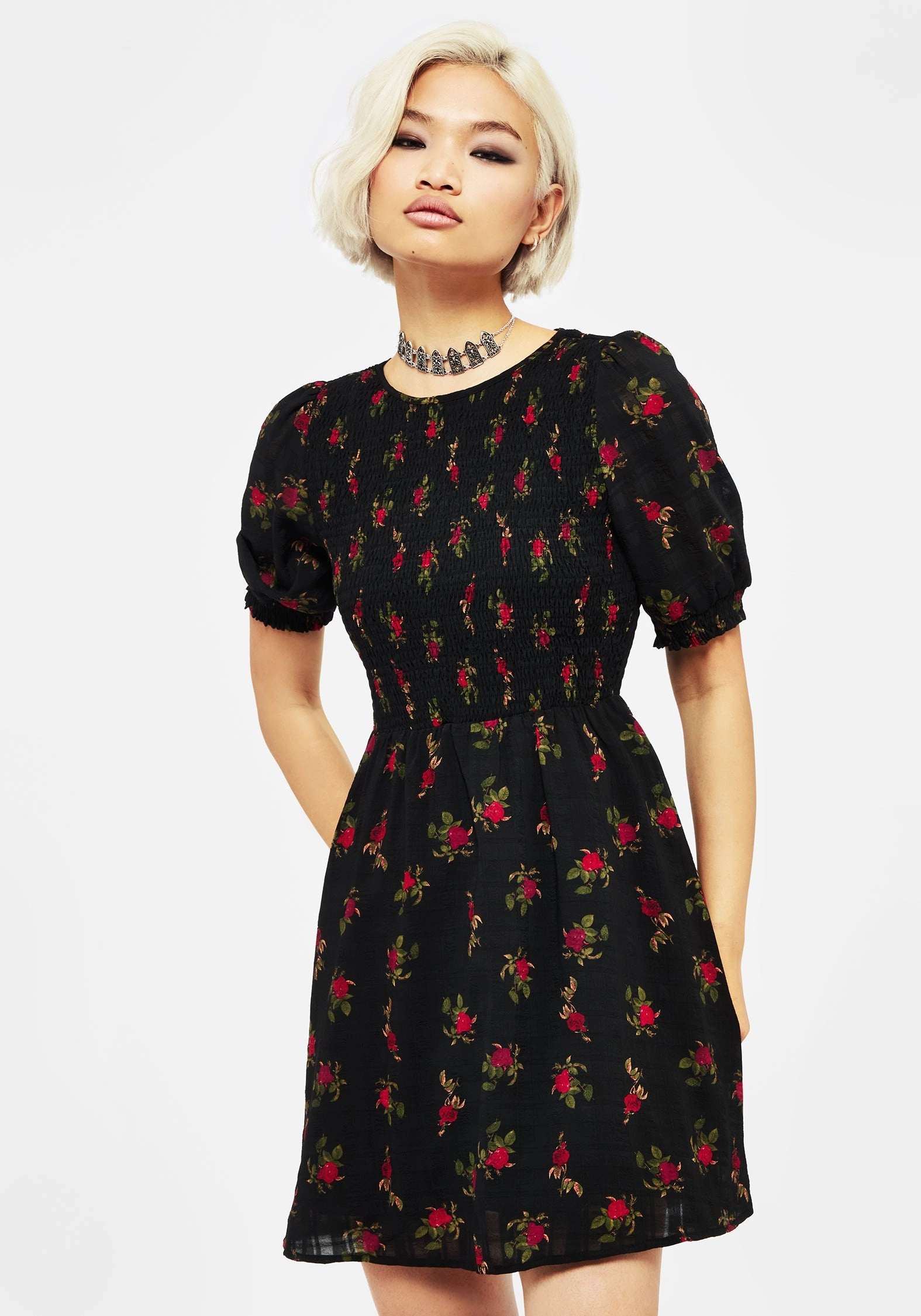 Darcey Floral Print Mini Dress Dresses Womens - women's dresses clearance