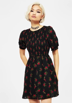 Darcey Floral Print Mini Dress Dresses Womens - women's dresses clearance