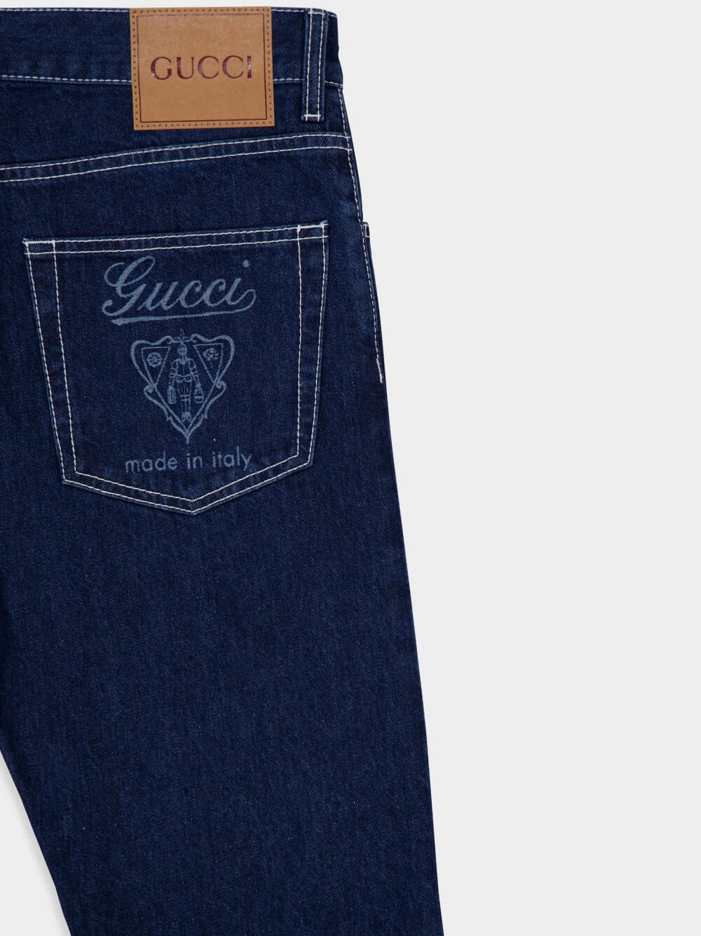 Dark Blue Lasered Tapered Denim Pants