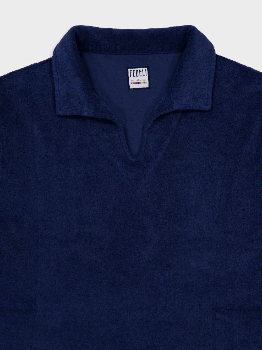Dark Blue Peter Terry Knit Cotton Polo