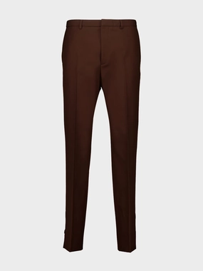 Dark Brown Embossed Wool Twill Pants Bottoms Mens - cheap mens shorts online