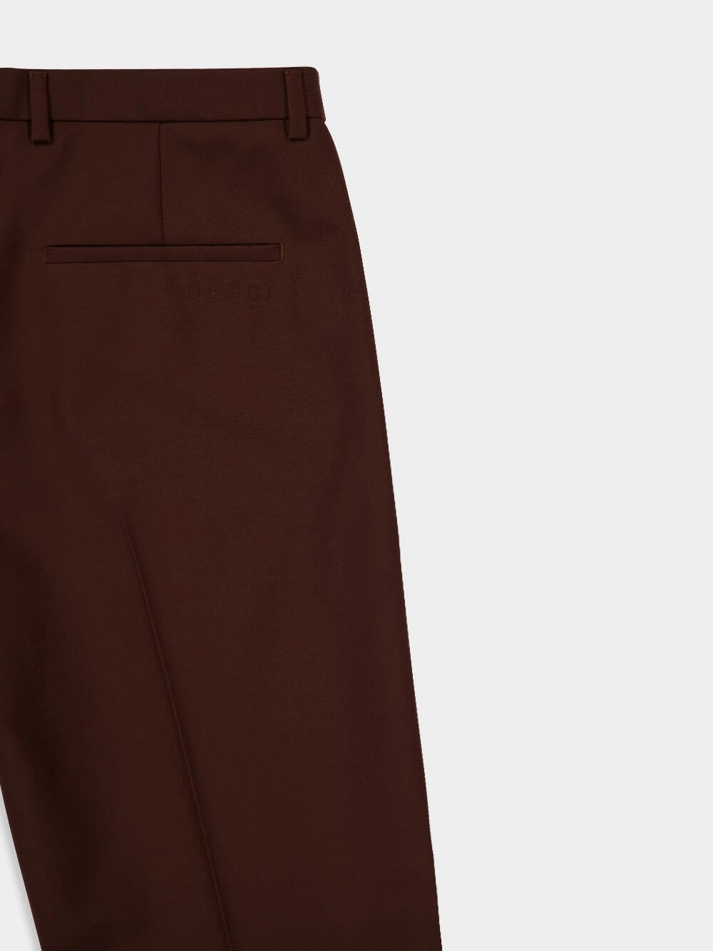 Dark Brown Embossed Wool Twill Pants