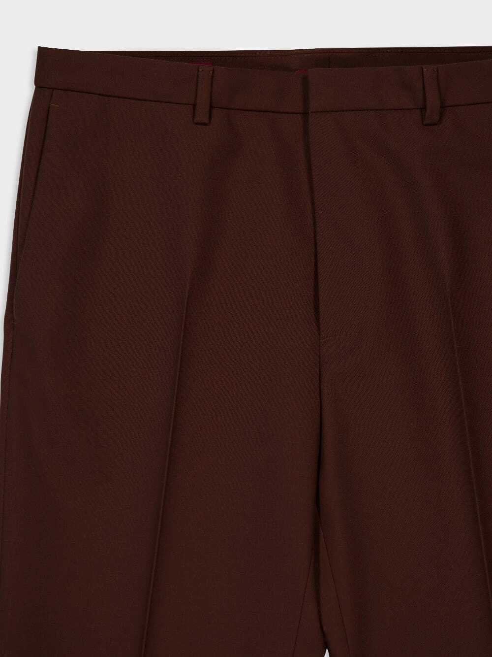 Dark Brown Embossed Wool Twill Pants