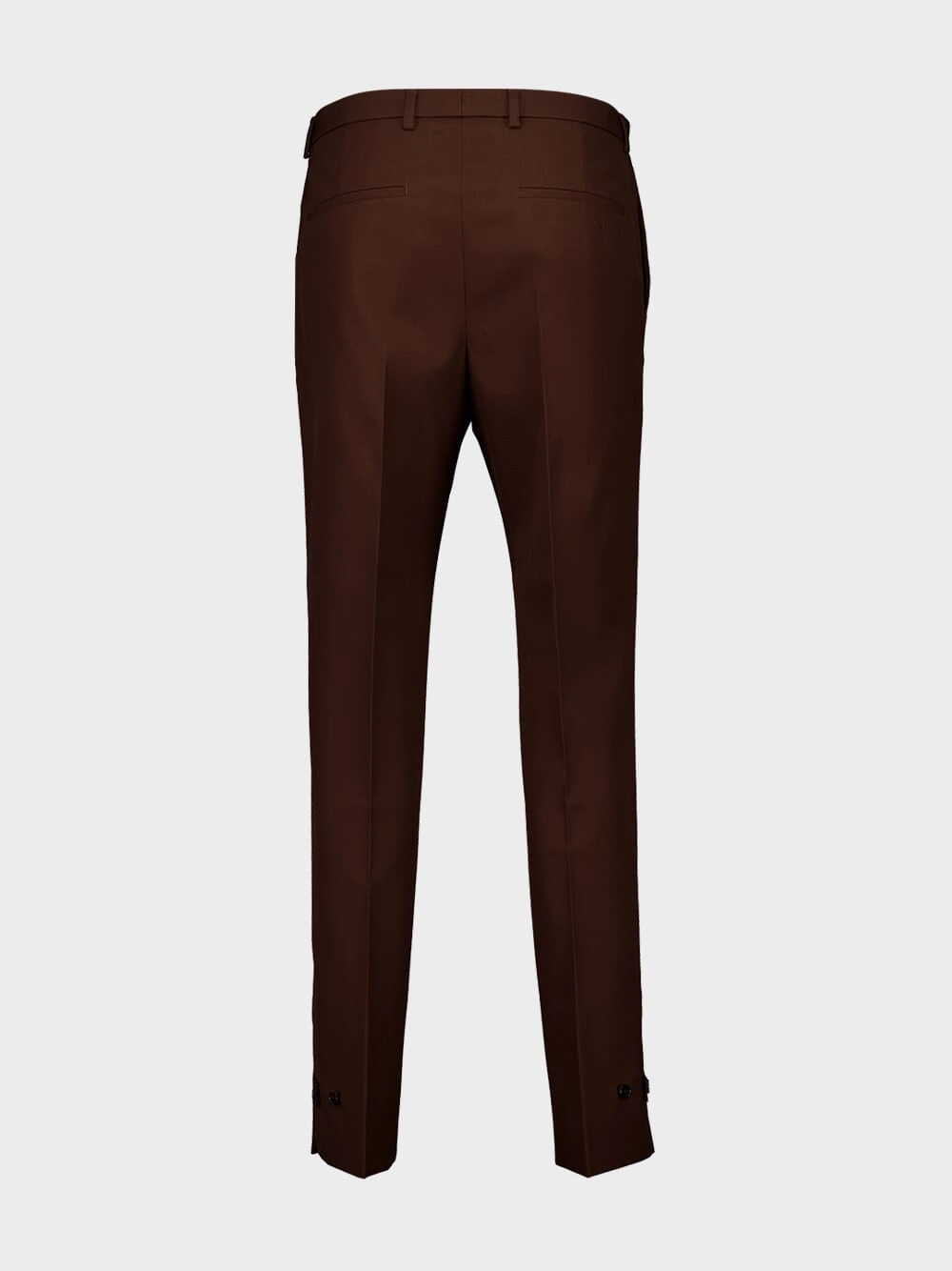 Dark Brown Embossed Wool Twill Pants