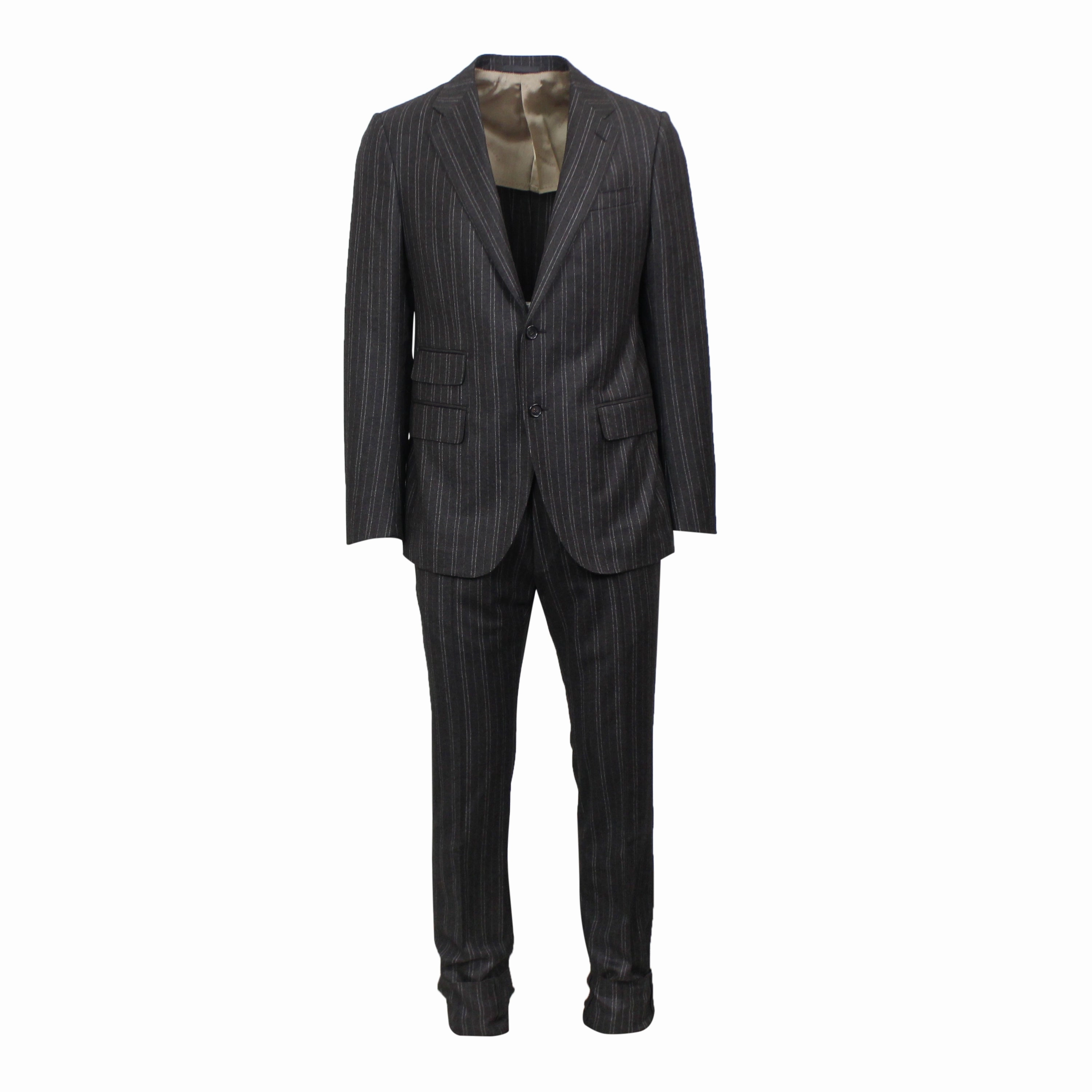 Dark Brown Wool Blend Single Breasted Suit 8R