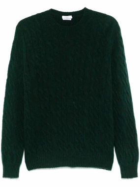 Dark Green Cable Knit Sweater designer sweaters outlet