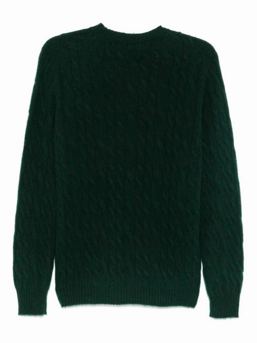 Dark Green Cable Knit Sweater