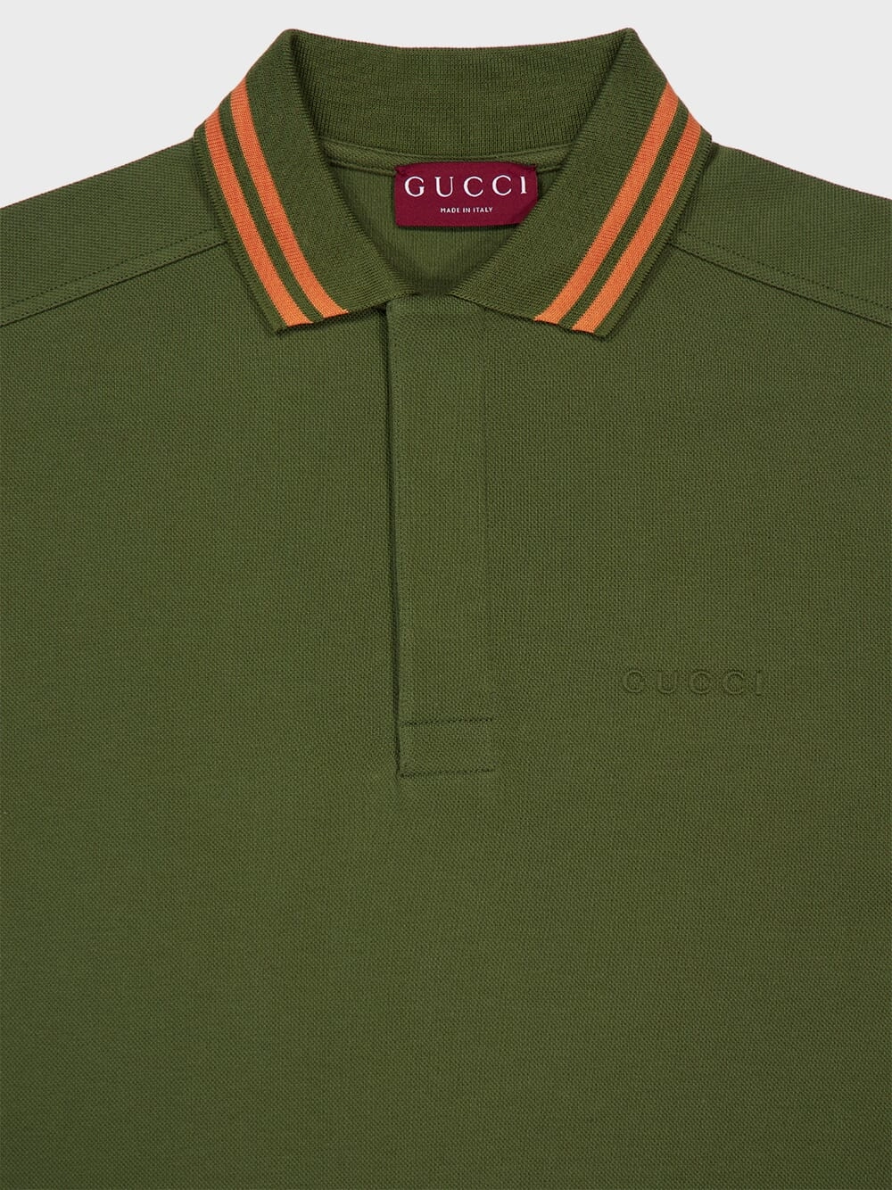 Dark Green Cotton Piquet Polo Top
