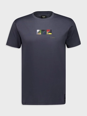 Dark Grey FF Cotton T-Shirt Tops Mens - flannel shirts