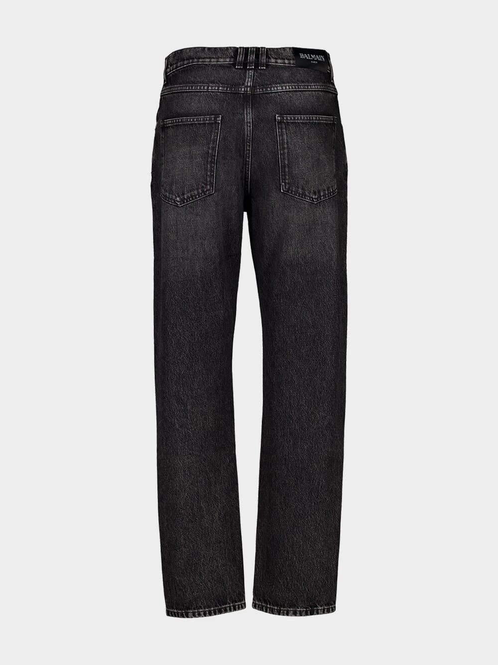 Dark Grey Regular-Fit Denim Jeans