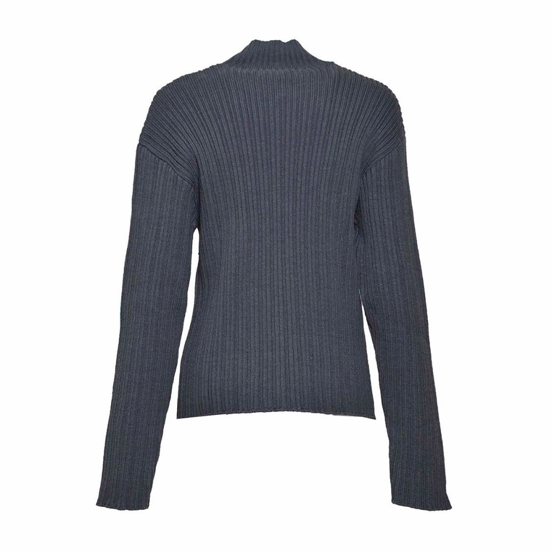 Dark Grey Wool Funnel Neck Sweater