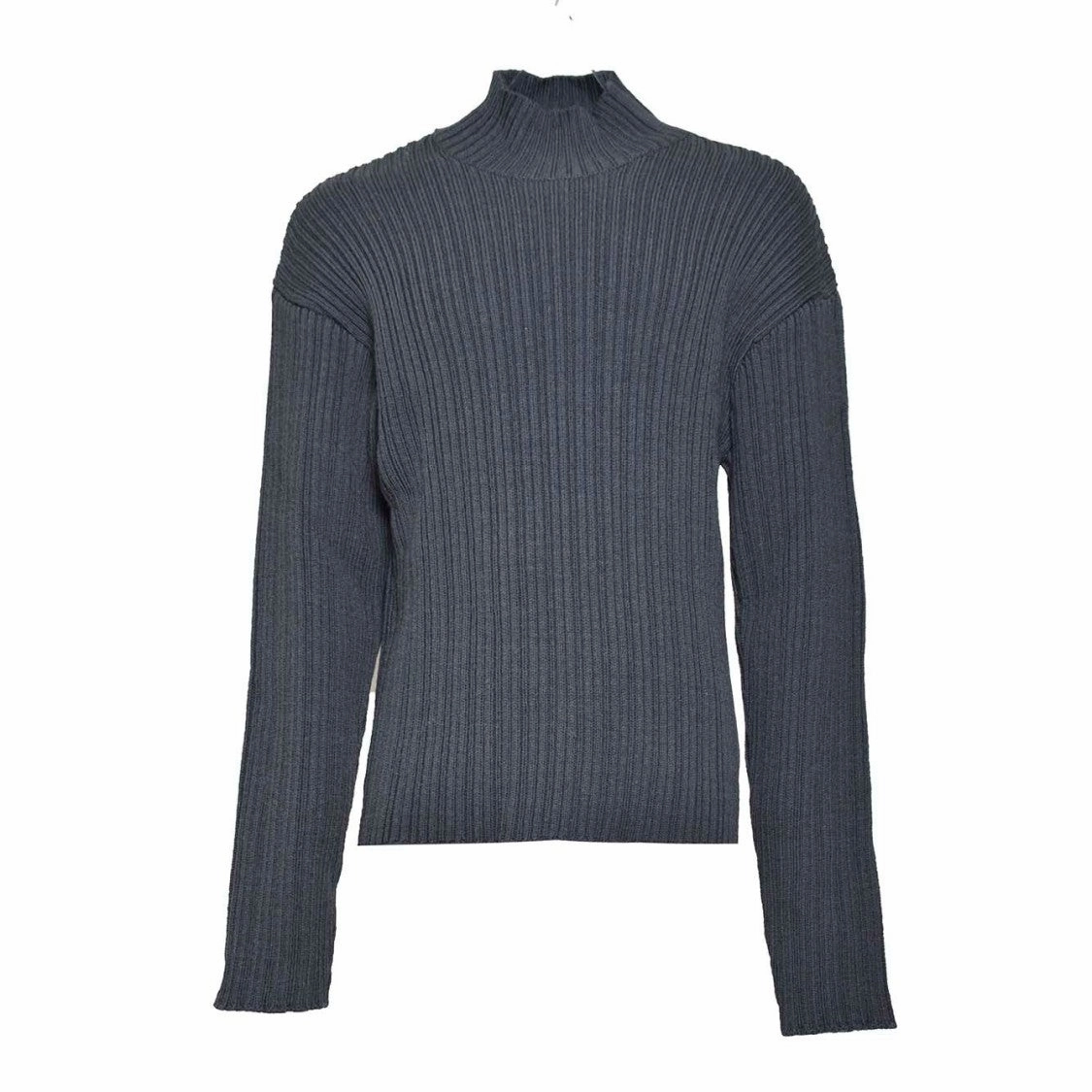 Dark Grey Wool Funnel Neck Sweater designer sweaters outlet