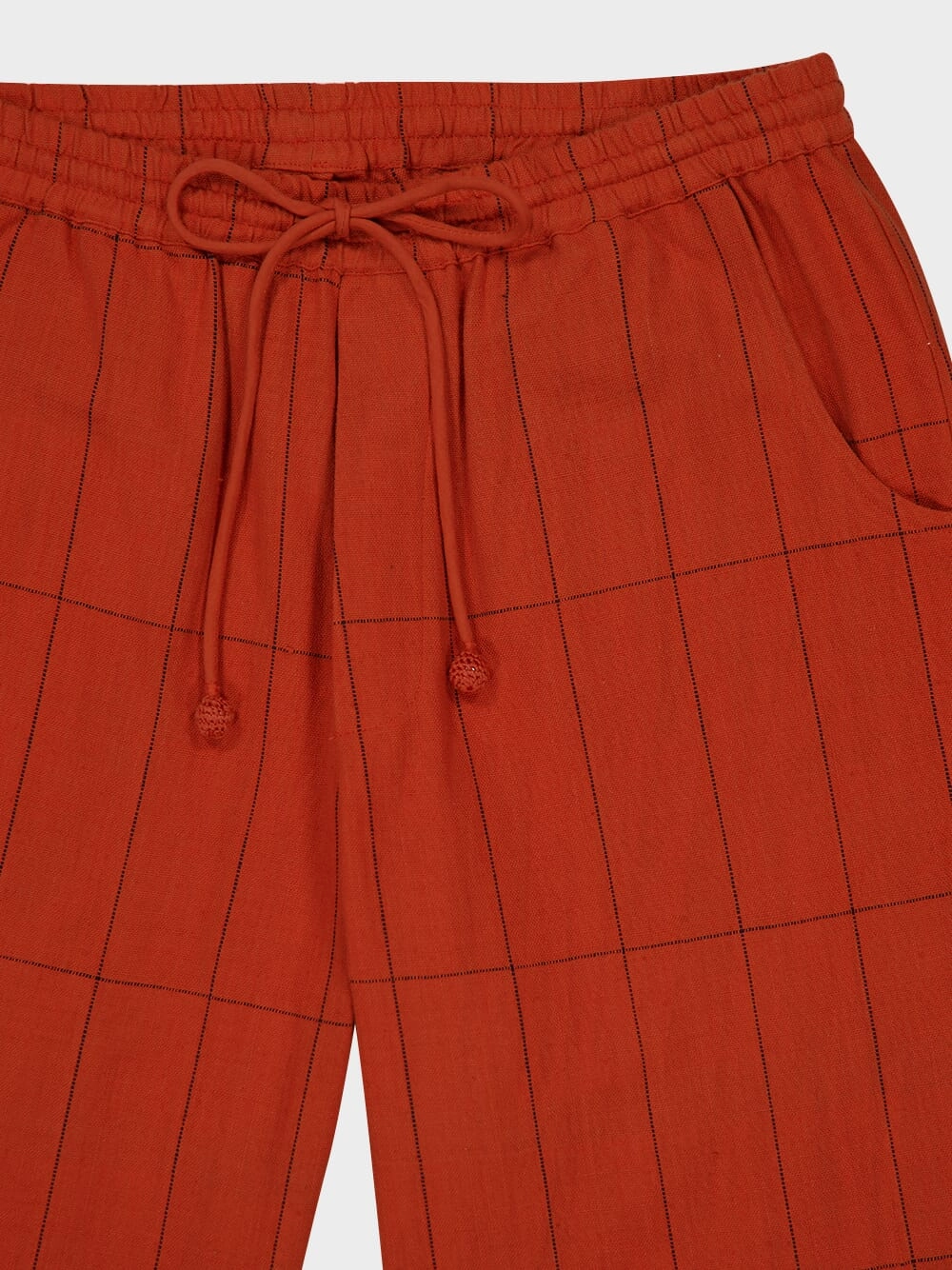 Dark Orange Anthem Hand-Woven Cotton Pants