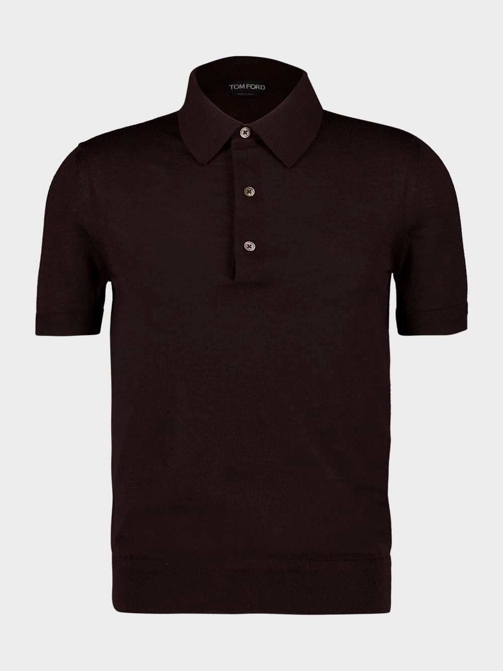 Dark Taupe Cashmere Silk Polo Tops Mens - men's t-shirts outlet