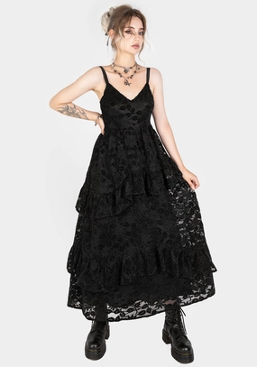 Dauphine Tiered Lace Midaxi Dress Dresses Womens - women's dresses clearance