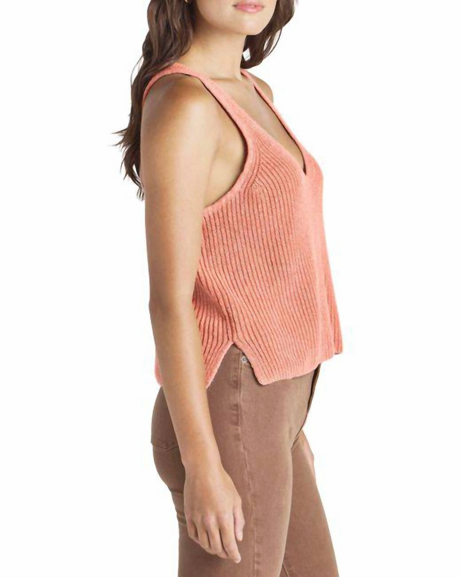 Deirdre Sweater Tank Top In Persimmon