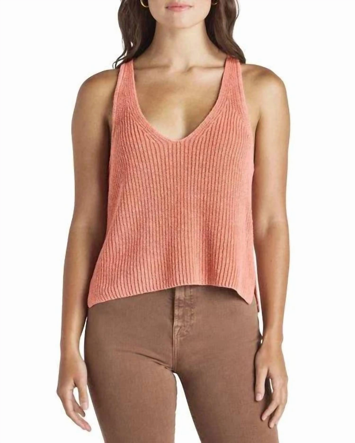 Deirdre Sweater Tank Top In Persimmon