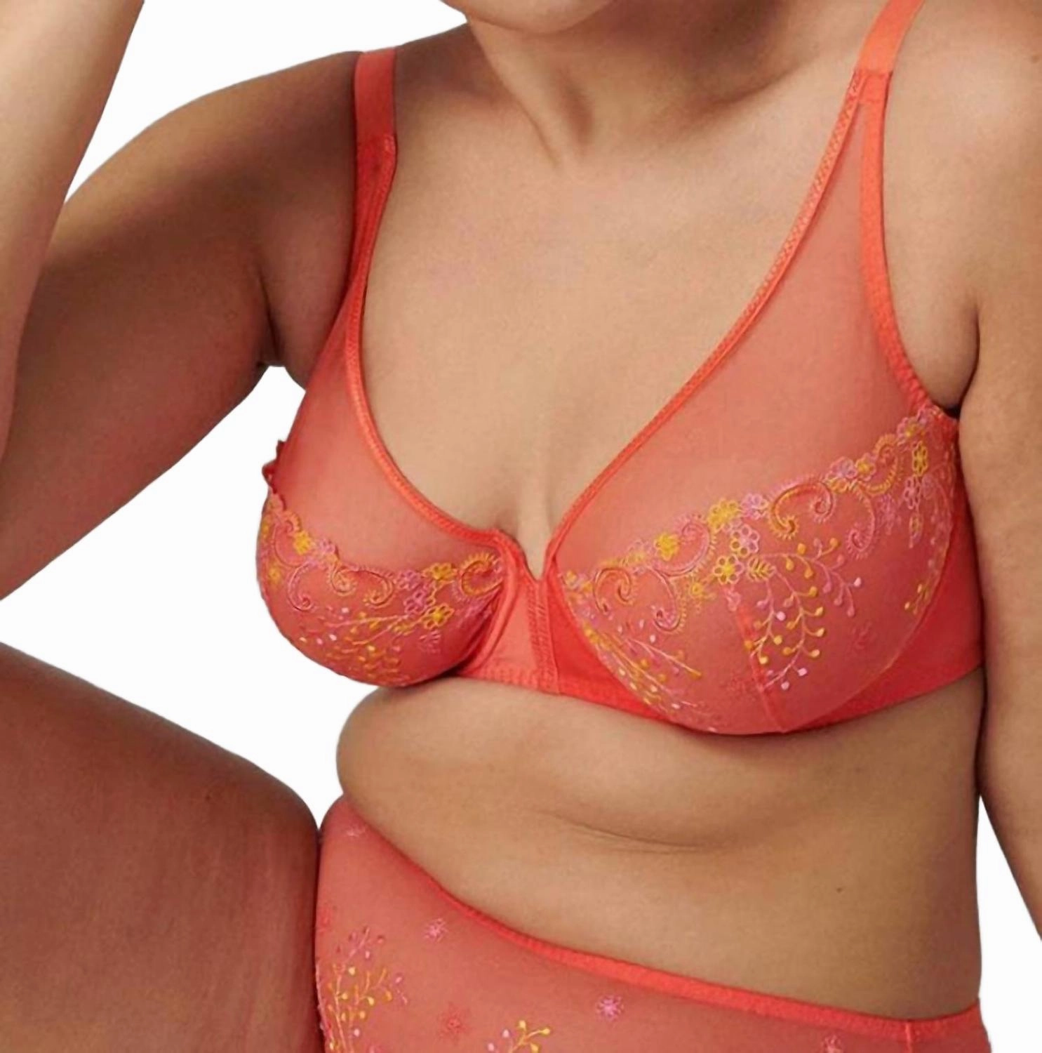 Delice Full Coverage Plunge Bra In Mango