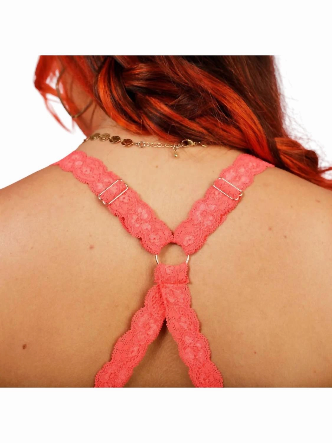 Deluxe Juliette Lace Bralette In Coral