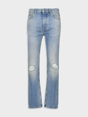 Distressed Monogram Jeans Bottoms Mens - cheap mens shorts online