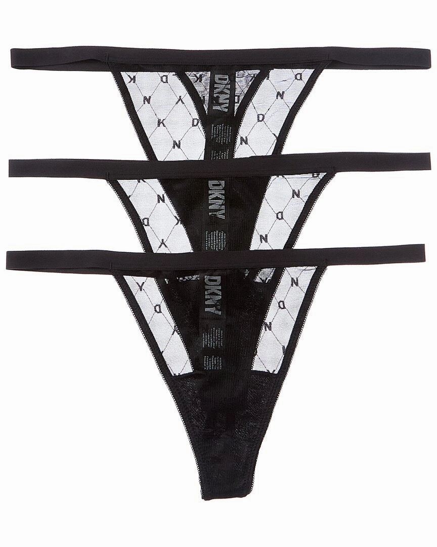 DKNY 3pk Monogram Mesh Thong
