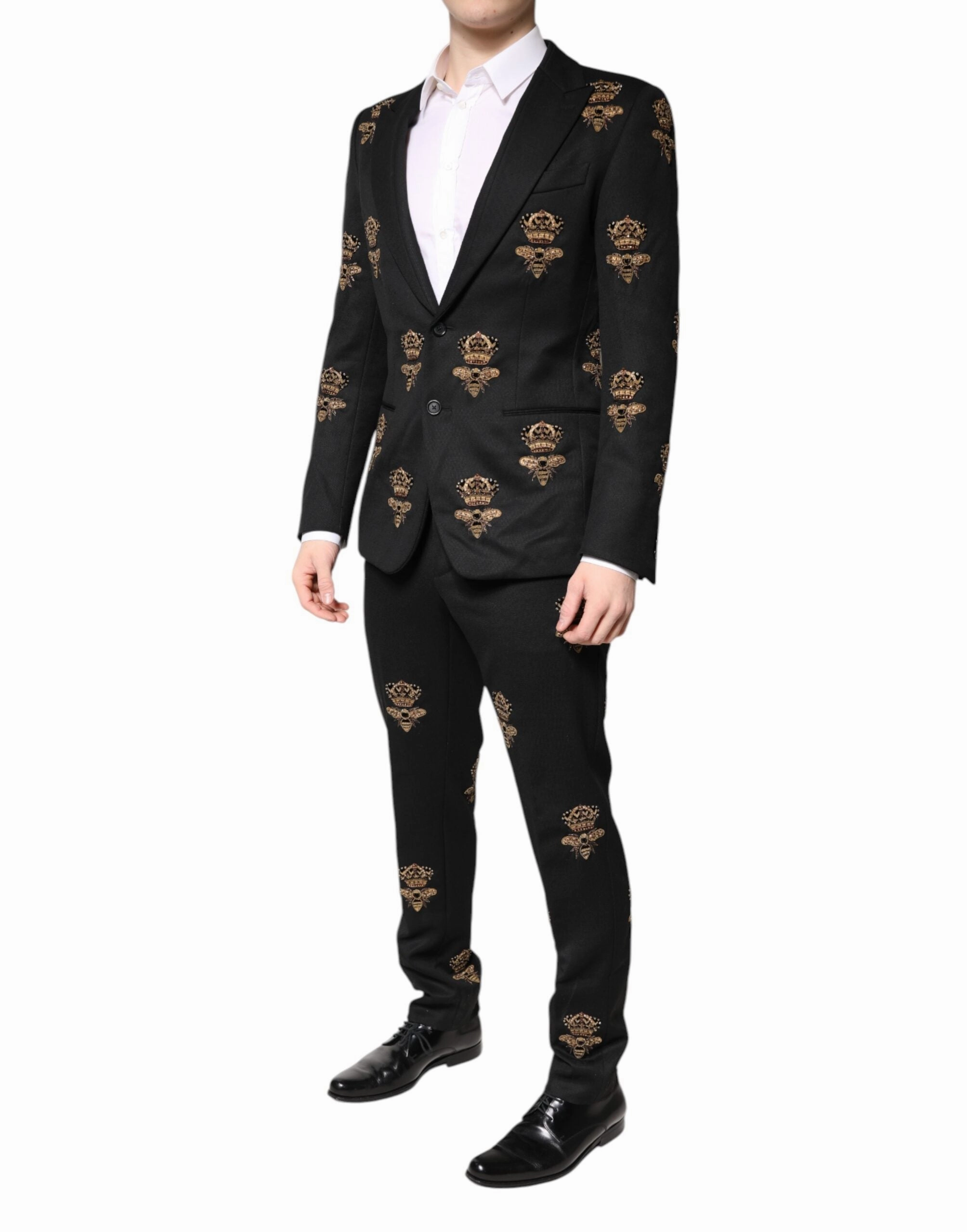 Dolce & Gabbana Bee Crown Embroidery 2 Piece Men's Suit (Pre-Owned)