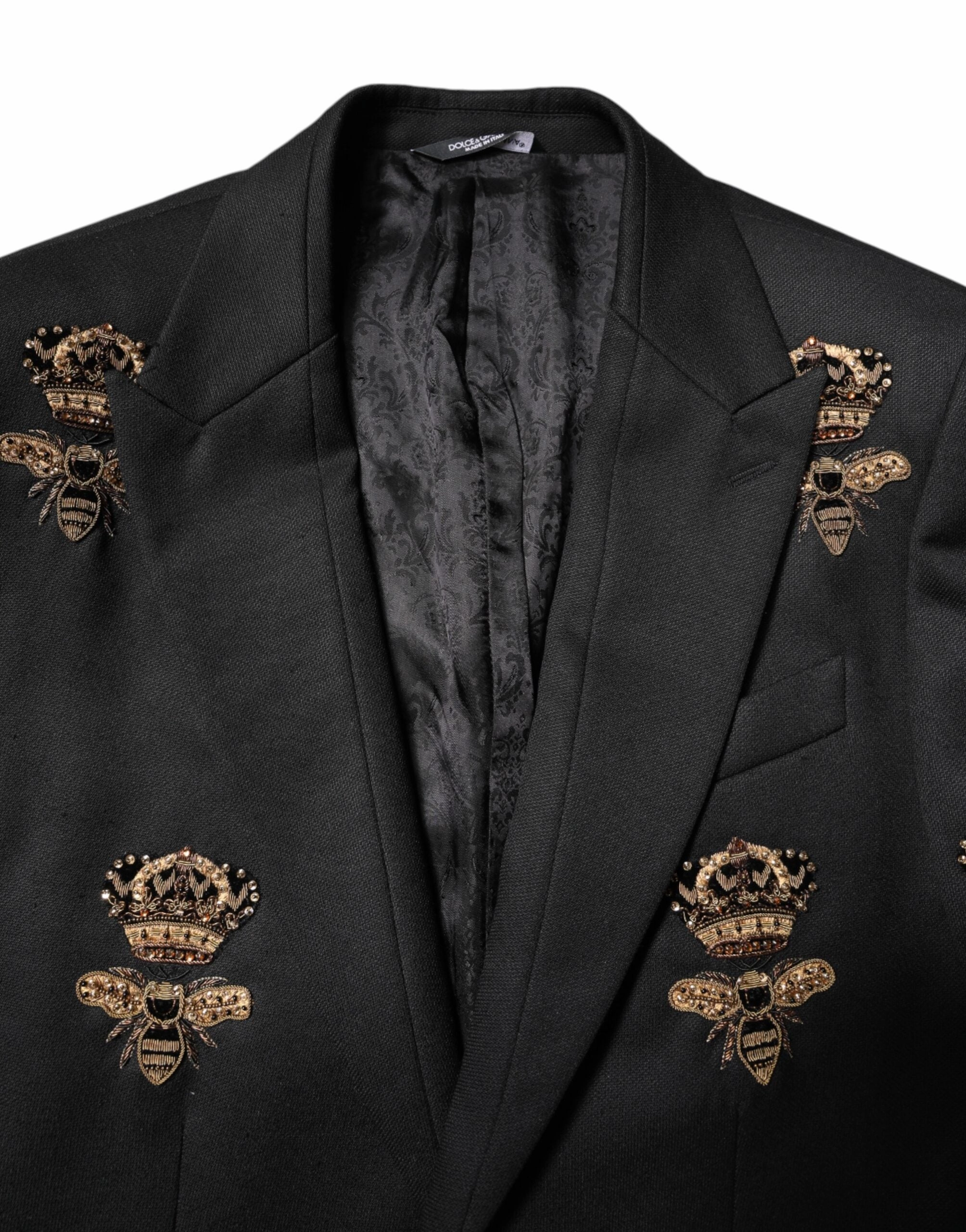 Dolce & Gabbana Bee Crown Embroidery 2 Piece Men's Suit (Pre-Owned)