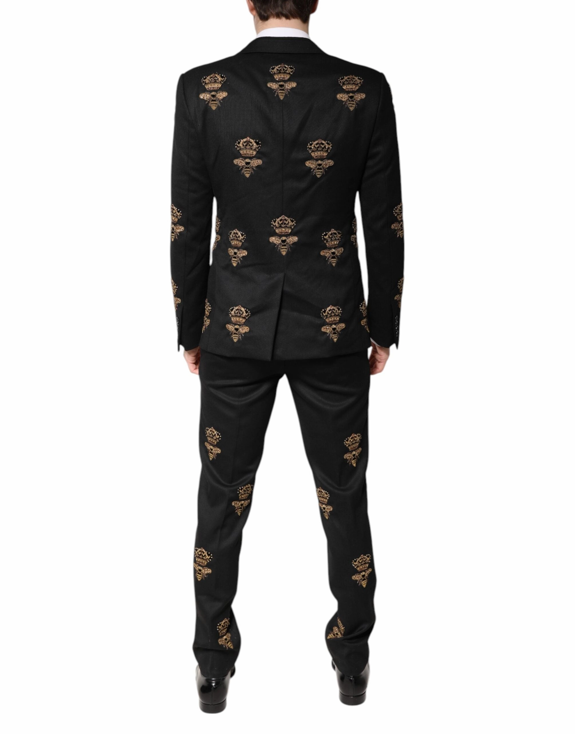 Dolce & Gabbana Bee Crown Embroidery 2 Piece Men's Suit (Pre-Owned)