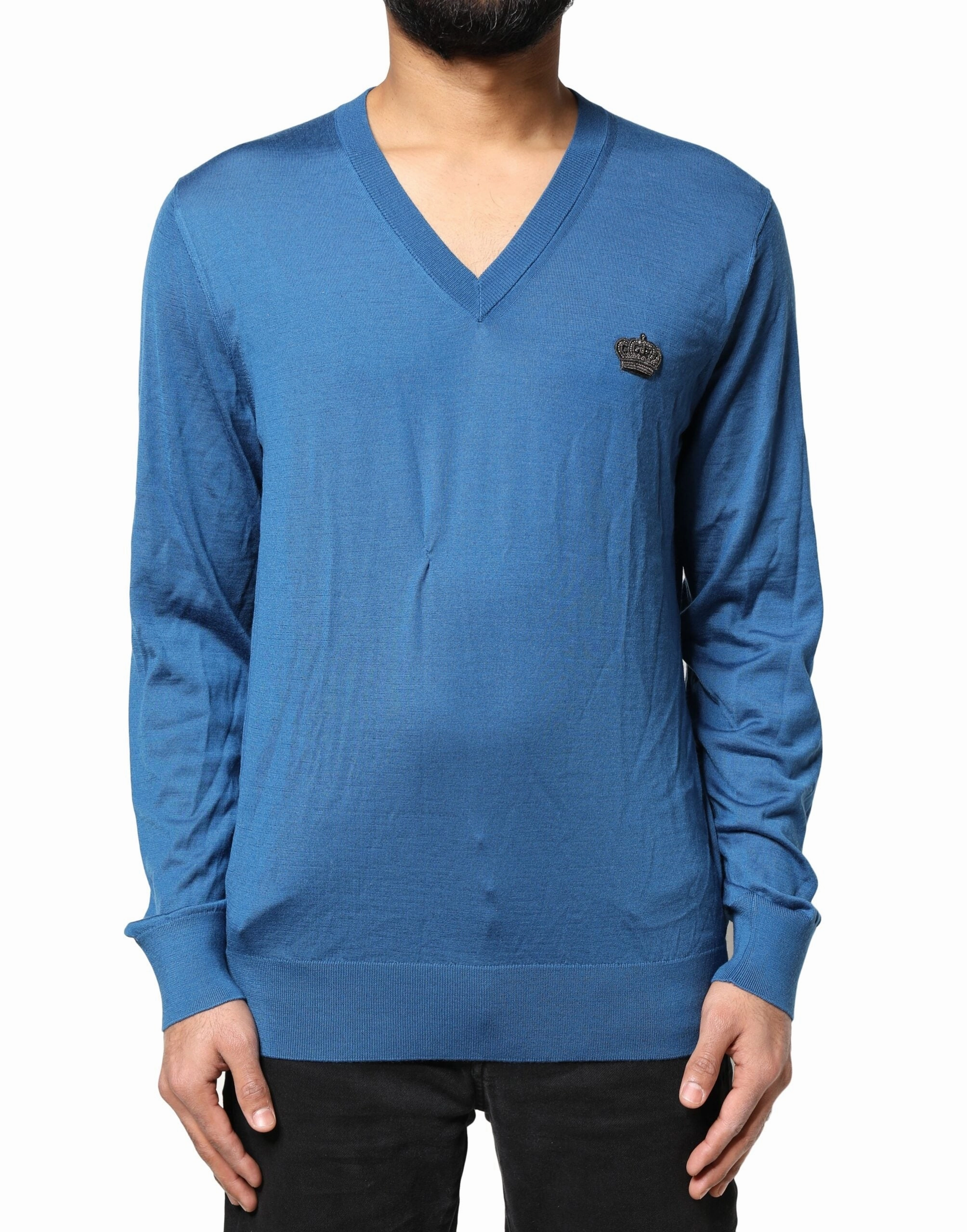 Dolce & Gabbana Cashmere Crown V-neck Pullover Men's Sweater (Pre-Owned) turtleneck sweaters sale